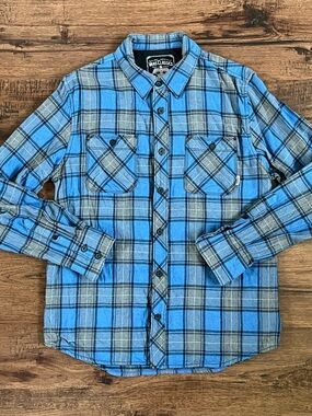 Vans Classic South Calif Long Sleeve Button Up Shirt ‘Blue Black’ (size mens M)